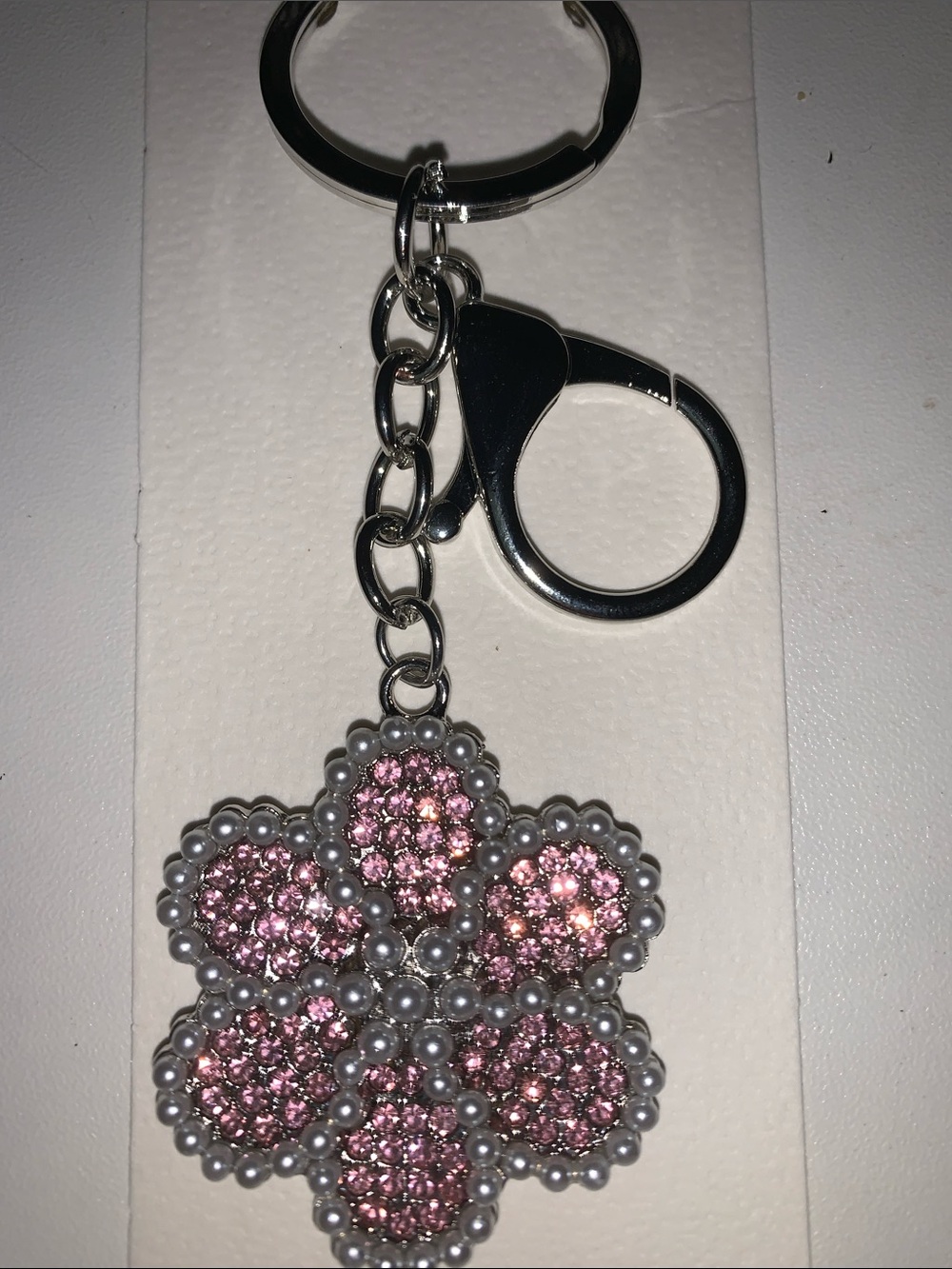 Crystal Flower bag/purse charm keychain